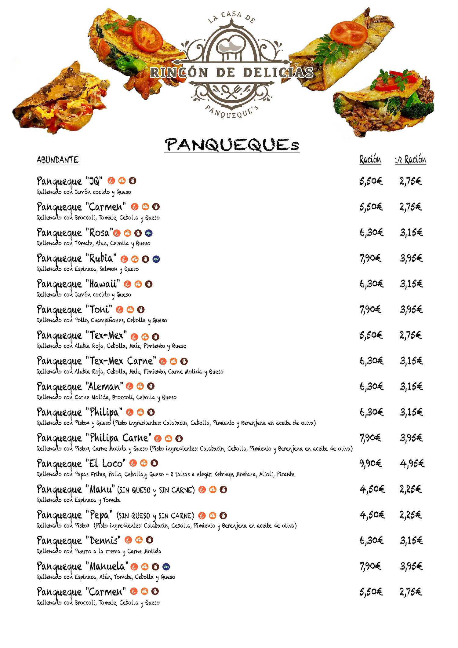Rincón de Delicias Carta 1 Panqueques