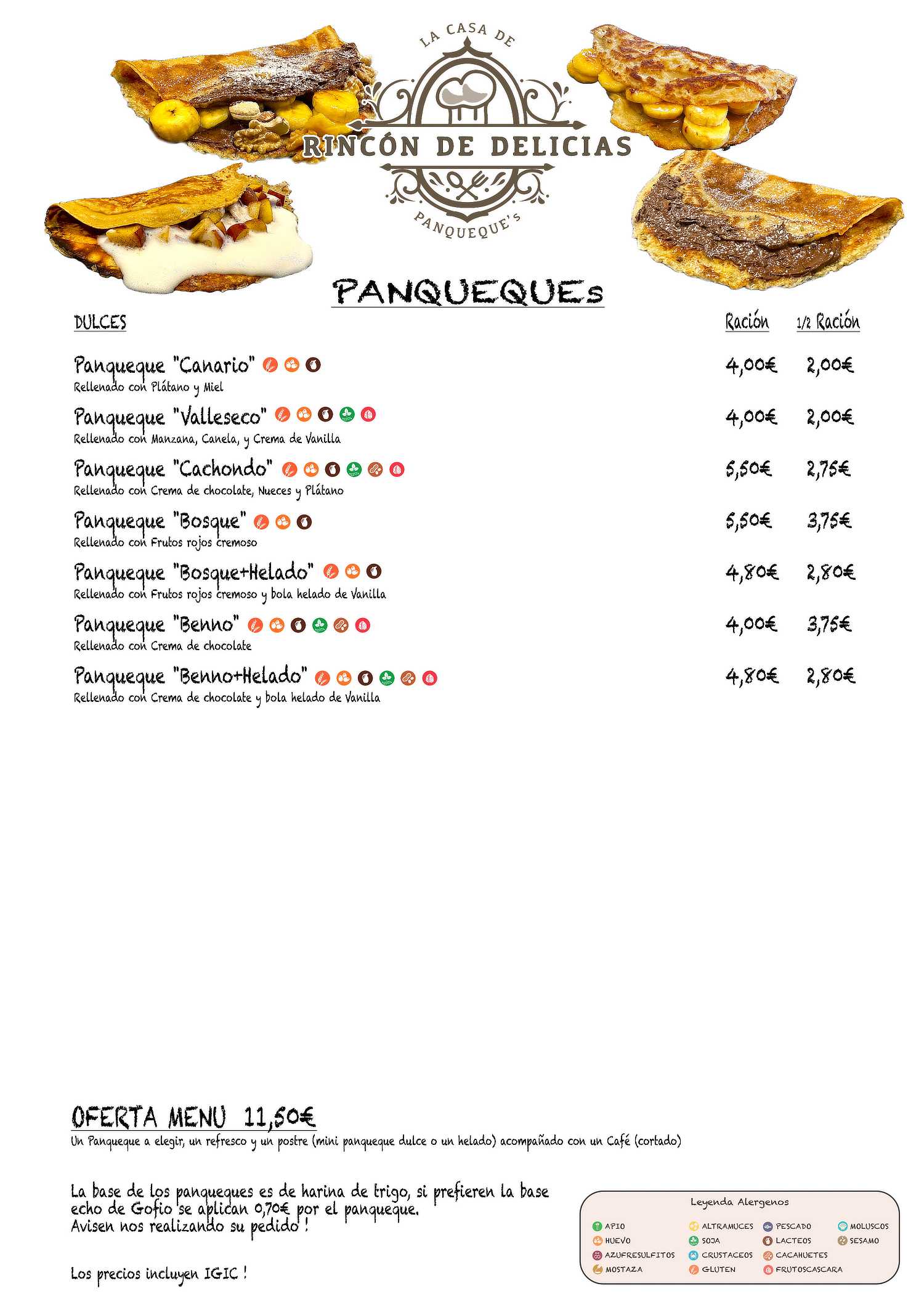 Rincón de Delicias Carta 2 Panqueques dulces