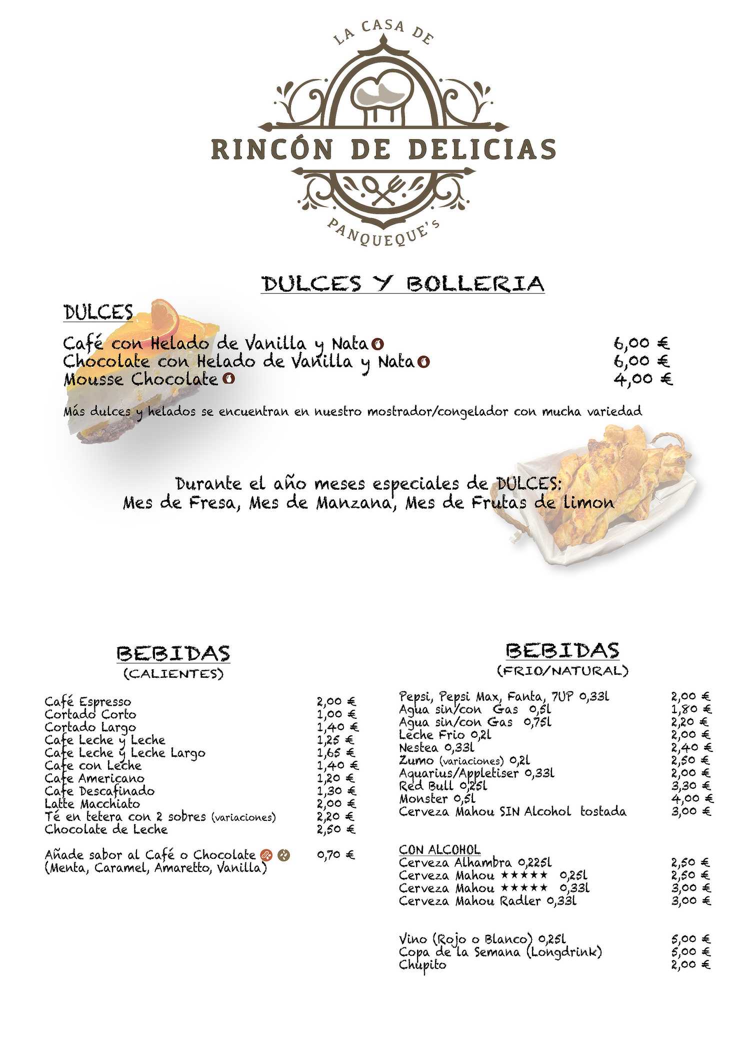 Rincón de Delicias Carta 4 Bebidas